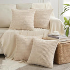 Fancy Homi 4 Packs Tan Decorative Throw Pillow Covers 26x26 Inch by Fancy+Homi