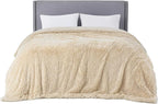 Bedsure GentleSoft Fluffy Beige King Size Blanket - Image 8