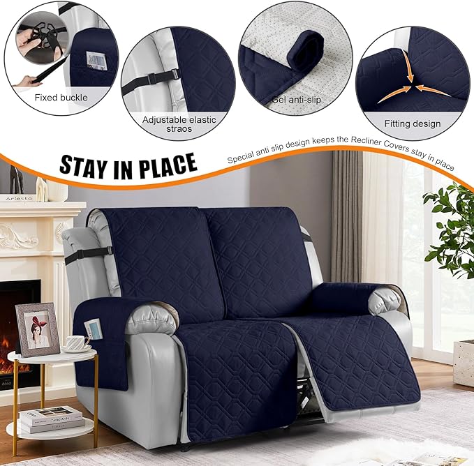 VANSOFY Waterproof Recliner Couch Covers, Sofa Covers 1-Piece Washable - Image 3