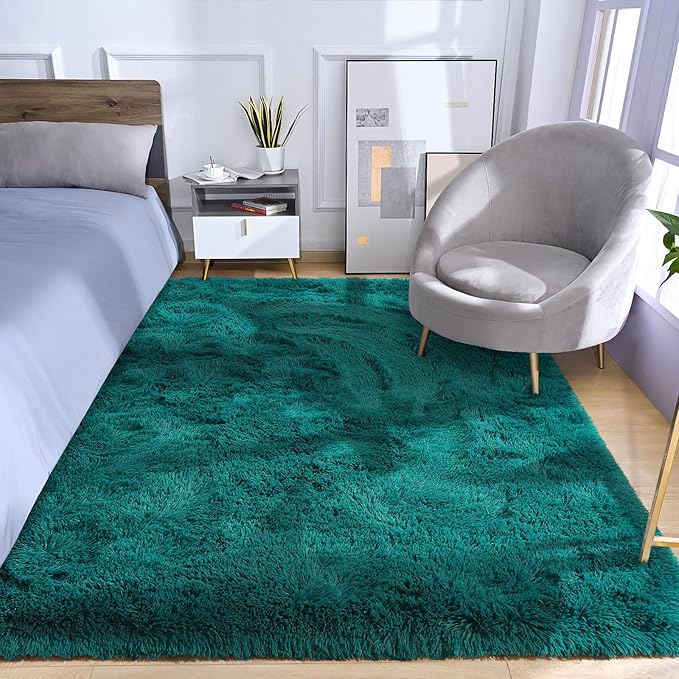 Amearea Blue and Green Shag Area Rug 4' x 5' - Image 2