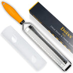 Deiss PRO Lemon Zester & Heavy Duty Grater - Parmesan, Garlic, Nutmeg, Chocolate, Fruits, Vegetables, Ginger & Cheese Shredder