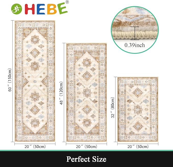 HEBE Boho Kitchen Rug Sets 3 Piece - Image 2