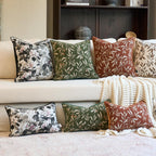 Alerfa Green Floral Throw Pillow Cover 12 x 20 Inch Rectange Luxury Decorative Lumbar Pillow Cover for Couch Living Room Bedroom