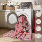 Pink Floral Girls Room Rug 5x7, Non-Slip Washable Rugs - Image 8