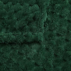 Puncuntex Dark Green Throw Blanket 108"×90" inches Fuzzy 3D Jacquard Decorative - Image 4