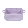 XUANGUO Medium Woven Cotton Rope Storage Basket with Handles, Light Purple