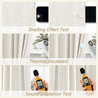 Guken Cream 100% Blackout Linen Curtains 100 Inch Wide by 96 Inch - Image 5
