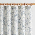 jinchan Floral Curtains 96 Inches Long Blue Flower Linen Farmhouse Curtain by JINCHAN
