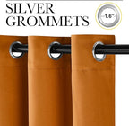 NICETOWN Orange Curtains 84 inch Length 2 Panels, Grommet Faux Silk Thermal - Image 2