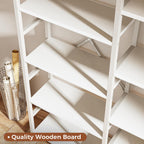 SUPERJARE Triple Bookshelf, Bookcase with 14 Open Display Shelves, Wide Book Shelf Book Case for Home & Office, 5 Tier, White