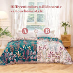 MSGKV Boho Throw Blanket for Bed 60"x80" Floral 100% Cotton Couch Blanket - Image 4