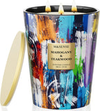 M&SENSE Palo Santo Scented Soy Candle, Large 3-Wick 35oz Candles