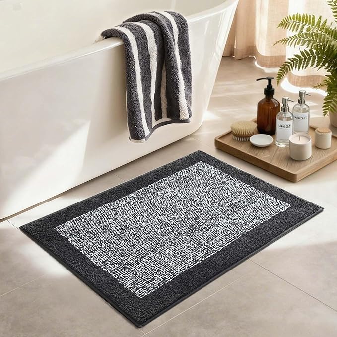 Bathroom Rugs 30x20 Non Slip Washable, Dark Blue Bath Mat - Image 3