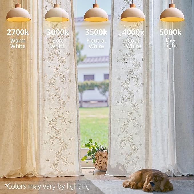 jinchan Evelyn Embroidered Linen Curtains 63 inch Floral Curtains - Image 9