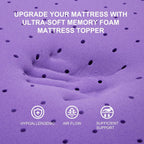 SINWEEK 1.5 Inch Gel Memory Foam Mattress Topper Ventilated Soft Pressure Relieve Mattress Pad, Breathable Bed Topper, CertiPUR-US Certified, Queen Size