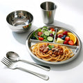 5 Pack Stainless Steel Dinnerware Set, Camping Plates Cups and Bowls Set