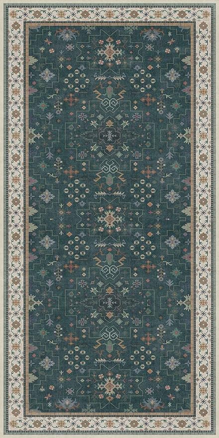 Dark Green Oushak 2x4 Entryway Rug - Image 7