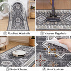 HEBE Washable Kitchen Rugs Runner 2'x 5', Non Slip Hallway Runner Rug, Low Pile - Image 5