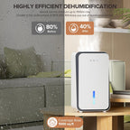 Dehumidifier, 1000 sq.ft Dehumidifier for Home with Auto Shut Off, Dehumidifier with Aromatherapy, Ultra-Quiet Sleep Mode, 7-Color Light for Bedroom Bathroom Basement Closet (CS08-White)