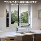 WooFog（Short）Window Security Bar Adjustable, Window Bars Security Inside, Window Lock Bar for Horizontal Sliding Windows, Window Locks for Up and Down Windows, Extends Form 11" to 18" (White-4 Pcs)