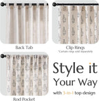 jinchan Linen Floral Curtains for Living Room 63 Inch Length Black Flower - Image 6