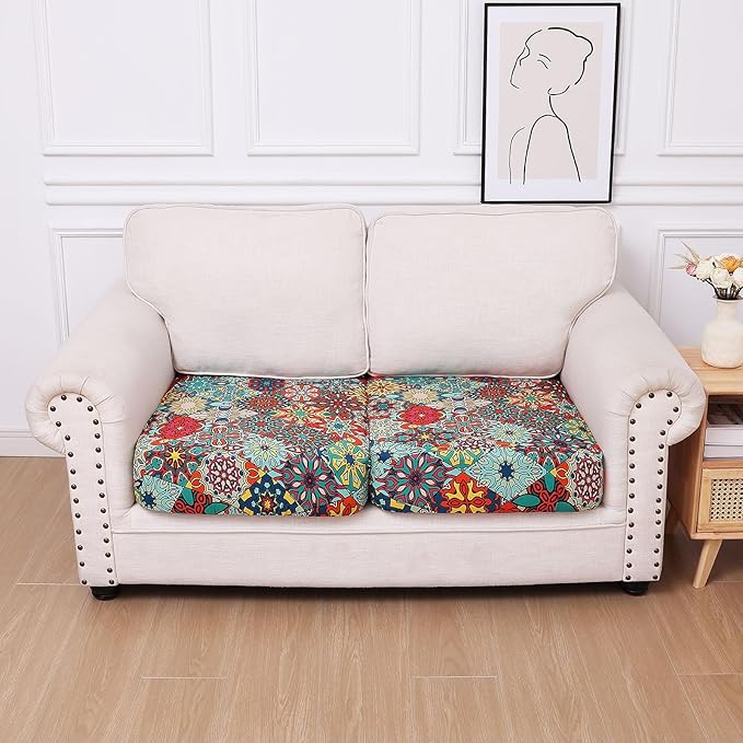 hyha Printed Couch Cushion Covers, Floral Sofa Covers Washable - Image 5