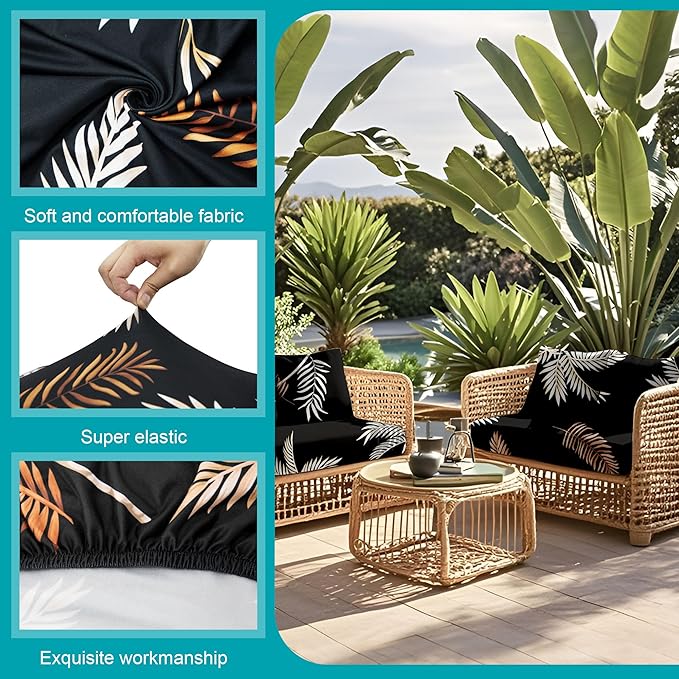 14Pcs Stretch Patio Cushion Covers, Outdoor Couch Covers Replacement, Outdoor - Image 3