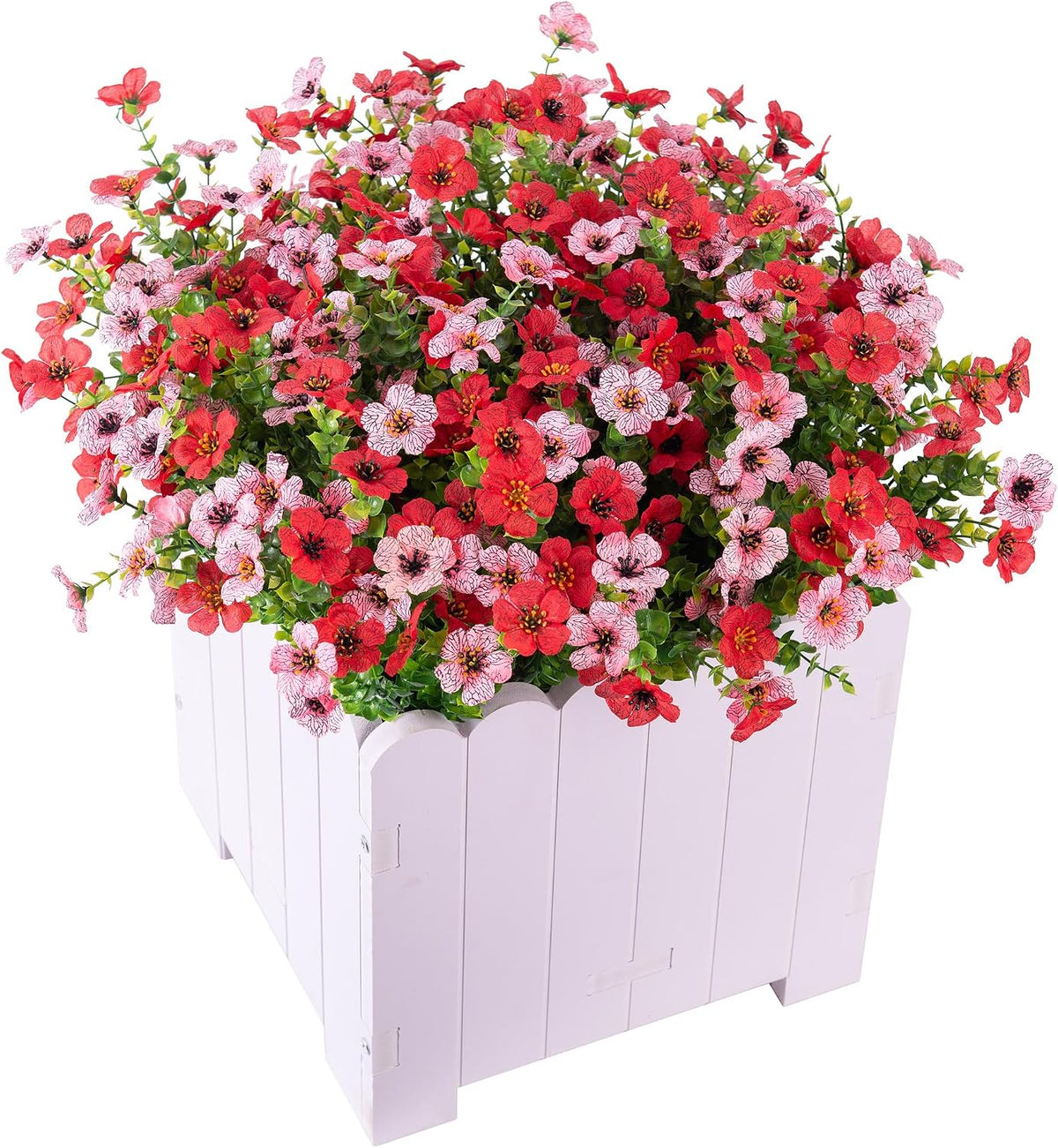 Artificial Fake Flowers Plants for Outdoor Spring Summer Decor 12 Bundles