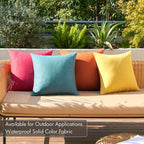 MIULEE Pack of 4 Decorative Outdoor Throw Pillow Covers Linen Waterproof Pillow - Image 2
