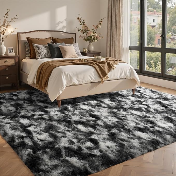6x9 Ft Large Shag Rugs for Living Room Decor, Tie-Dyed Ultra Soft Fluffy Furry - Image 3