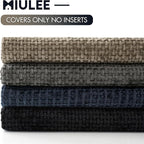 MIULEE Pack of 4 Couch Throw Pillow Covers 18x18 Inch Neutral Navy/Grey Soft - Image 6