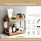 Bathroom Organizer Countertop Tall 2-Tier Waterproof 20+ Bottles 8 Hooks