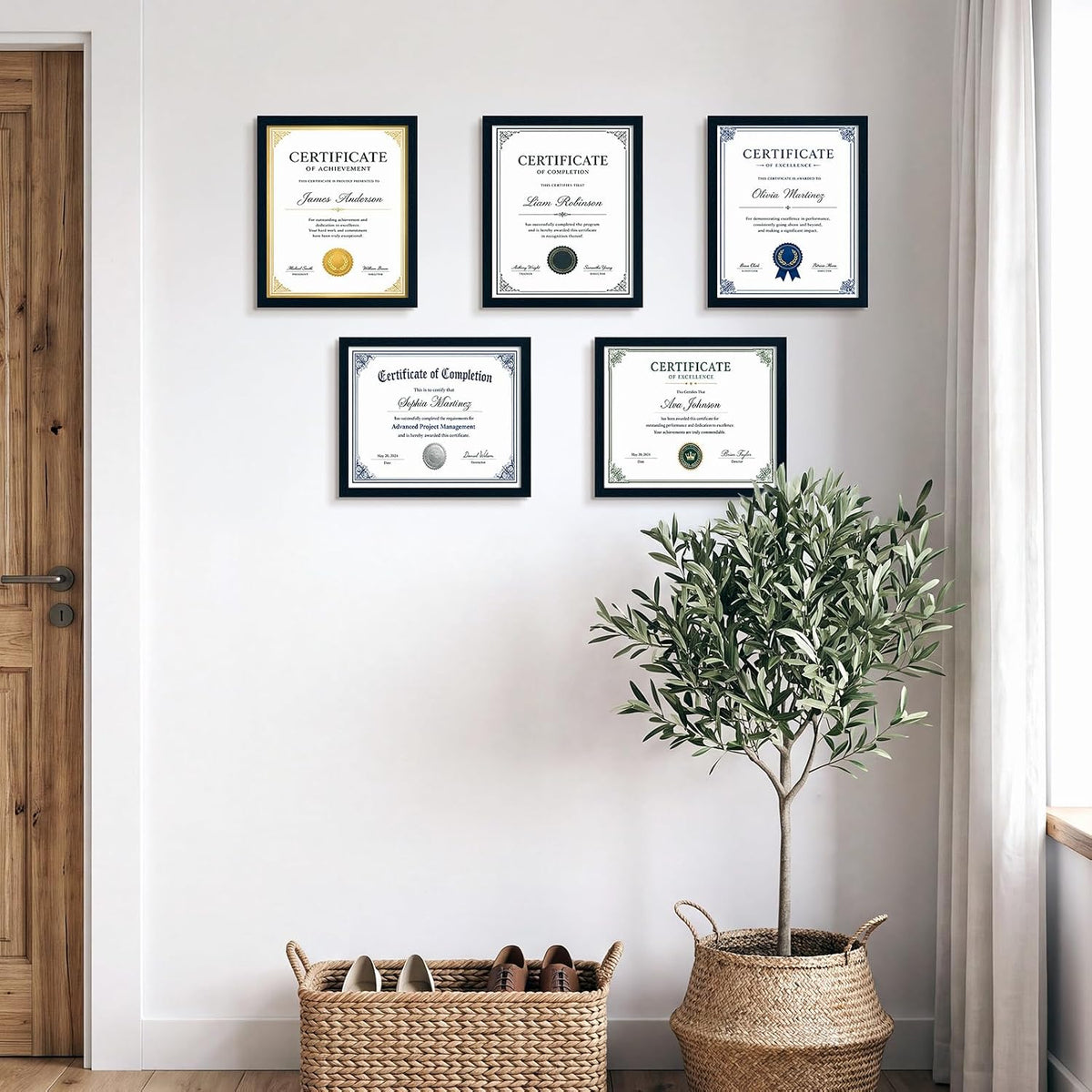 Edenseelake 8.5 x 11 Certificate Picture Frame 5 Pack, Black Diploma Frames