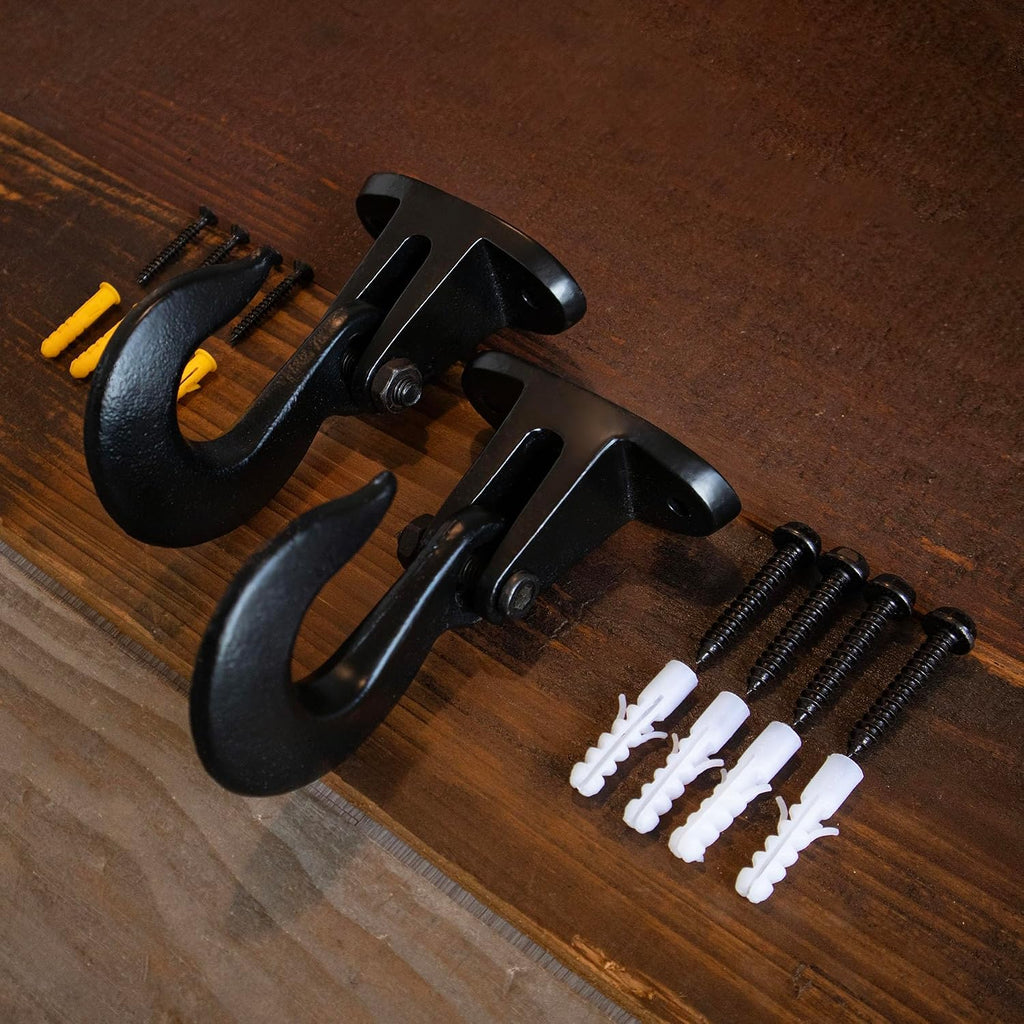 2 Pack Cast Iron Ceiling Hook Industrial Multi-Function Wall Hook Chandelier Hooks Plant Pot Hanger Mounting Hardware Included
