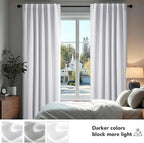 Deconovo Blackout Curtains, Thermal Insulated, W42 x L95 2 Panels, Back Tab - Image 4