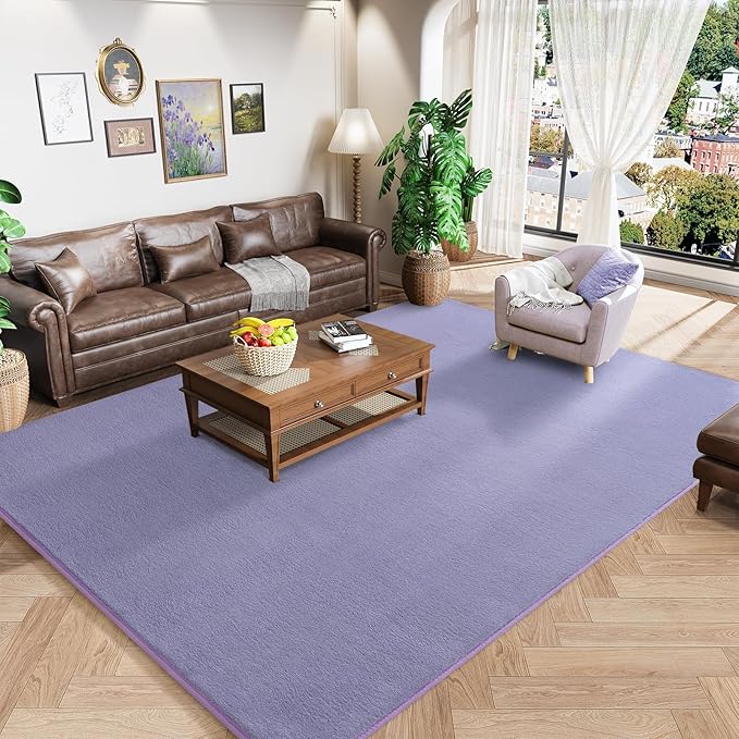 Amearea Modern Area Rugs for Bedroom Living Room, 4x6 Feet Purple Thickened by AmeareaDirect