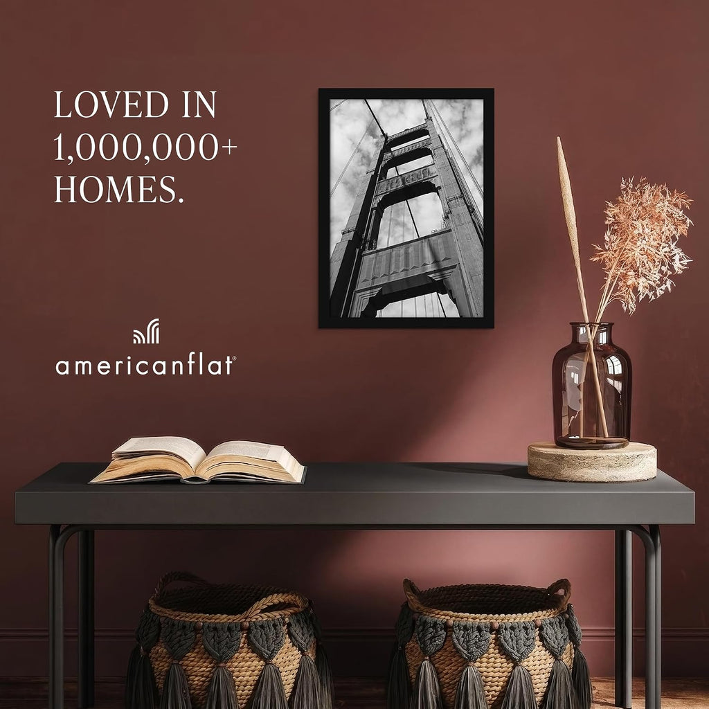 Americanflat A3 Picture Frame with Shatter-Resistant Glass - 11.7x16.5 Frame with Engineered Wood - Signature Collection - A3 Frames for Wall Display - Black