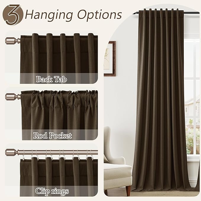 Guken 100% Blackout Curtains 84 Inch Length 2 Panels Set - Image 6