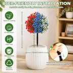 2Pcs 22" Artificial Topiary Ball Flowers for Outdoors Planters, Spring Summer Decoration, UV Resistant Faux Floral Greenery, Fake Shrubs Bushes for Indoor Outdoor Garden Yard Porch Patio Home Decor