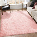 Goolela Pink Area Rug 6x9 Fluffy Fuzzy Furry Sheepskin Rug by Goolela