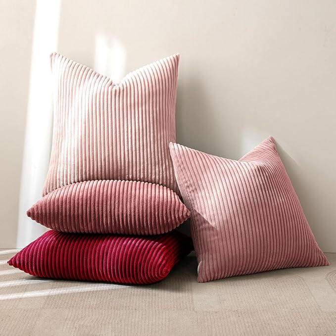 MIULEE Boho Farmhouse Throw Pillow Covers 18x18 Inch Set of 4 Romantic - Image 4