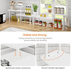 Homode Kitchen Countertop Organizer Corner Shelf, Bathroom Counter Organizers and Storage, 3 Tier Wood Shelf Organizer Space Saver for Make Up, Dresser Table, Desktop, White