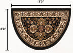 GAD Hearth Slice Fireplace Rug, Classic, Traditional, Log Cabin Decor, Accent Rug, Fire Resistant Mat, Stain Resistant, Area Rug for Bedroom, Living Room, Entryway, 2'2"x3'3" (Black/Cream)
