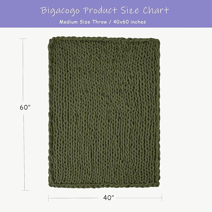Bigacogo Chunky Knit Throw Blanket - Image 2