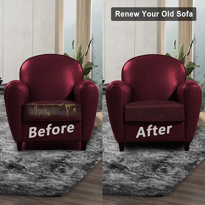 Leather Look Couch Cushion Covers Sofa Seat Slipcovers Sets Couches Furniture - Image 7