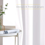NICETOWN Pure White Curtains 2 Panels 84 inches Long - Image 5