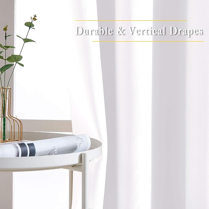 NICETOWN White Curtains for Sliding Door - Image 5
