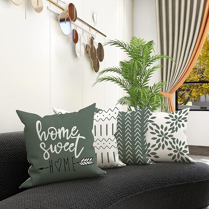 YCOLL Pillow Covers 18x18 Set of 4, Modern Sofa Throw Pillow Cover, Decorative - Image 2