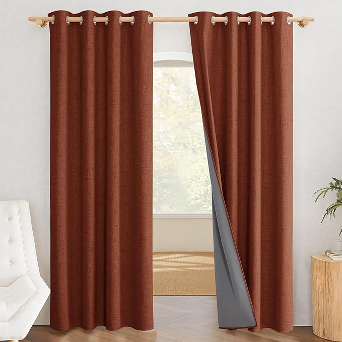 NICETOWN 100% Absolutely Blackout Linen Curtains - Image 2