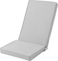 Adirondack Chair Cushion - Removable Cover, Water-Repellent & Fade-Resistant Faux Linen, Securing Straps, Non-Slip Bottom, Fit for Most Outdoor Adirondack & Rocking Chairs - Light Grey